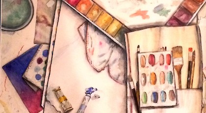 Artist Table - Steven Maine (watercolor)