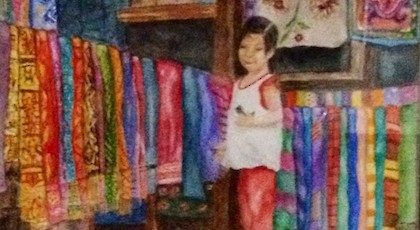 Vietnamese Vendor Assistant - Fran Maine (watercolor)